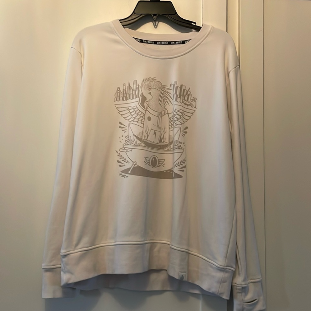 Dirtybird x Jeremy Fish White Crewneck Sweatshirt Size L